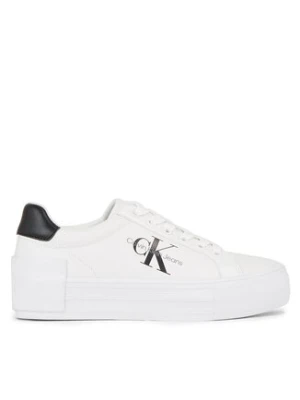 Calvin Klein Jeans Sneakersy Bold Vulc Flatform Laceup Lth Wn YW0YW00821 Biały