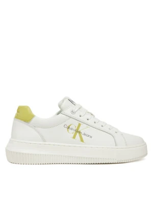 Calvin Klein Jeans Sneakersy Chunky Cupsole Laceup Mon Lth YW0YW00823 Biały