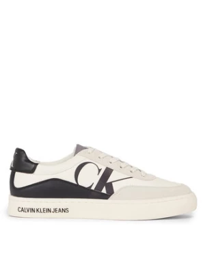 Calvin Klein Jeans Sneakersy Classic Cupsole Laceup Mix Lth YM0YM00713 Biały