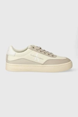 Calvin Klein Jeans sneakersy CLASSIC CUPSOLE LOW LACE LTH ML kolor beżowy YW0YW01296