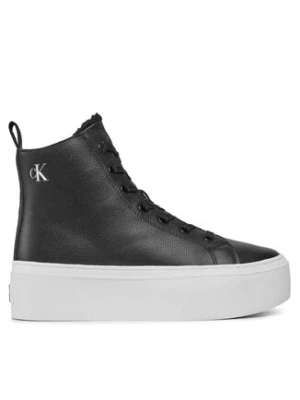 Calvin Klein Jeans Sneakersy Cupsole Flatform Mid Wl Lth Wn YW0YW01180 Czarny