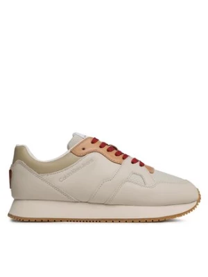Calvin Klein Jeans Sneakersy Retro Runner Fluo Contrast YM0YM00619 Beżowy