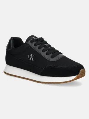 Calvin Klein Jeans sneakersy RETRO RUNNER LOW LACEUP CANVAS damskie kolor czarny YW0YW01888