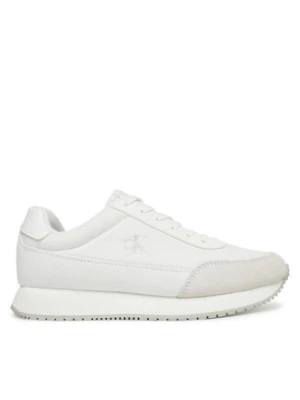Calvin Klein Jeans Sneakersy Retro Runner Low Laceup Canvas YW0YW01888 Biały