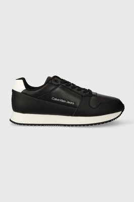 Calvin Klein Jeans sneakersy RETRO RUNNER LOW LTH IN SAT kolor czarny YM0YM00863