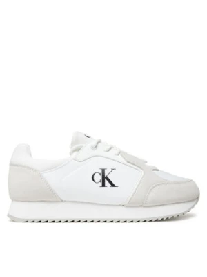 Calvin Klein Jeans Sneakersy Retro Runner Sock Lace Up Ny-Su YM0YM01326 Biały