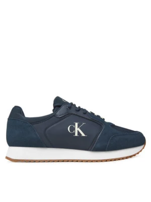 Calvin Klein Jeans Sneakersy Retro Runner Sock Lace Up Ny-Su YM0YM01326 Granatowy