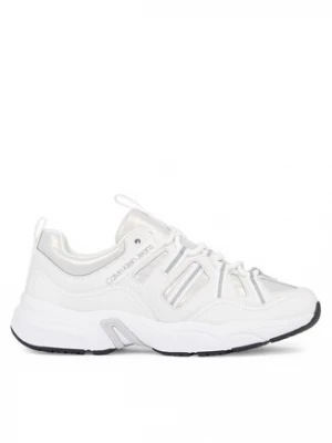 Calvin Klein Jeans Sneakersy Retro tennis Laceup YW0YW01044 Biały