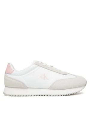 Calvin Klein Jeans Sneakersy Runner Laceup Mg Nylon Mix YW0YW01828 Biały