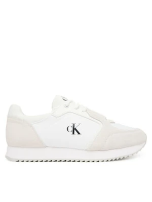 Calvin Klein Jeans Sneakersy Runner Laceup Sock Mg Nylon Mix YW0YW01644 Biały