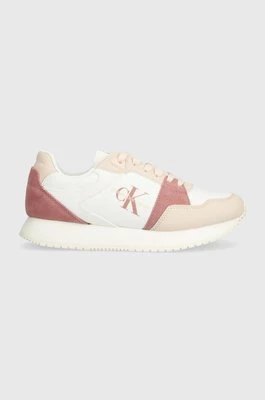 Calvin Klein Jeans sneakersy RUNNER LOW LACE MIX ML BTW kolor różowy YW0YW01436