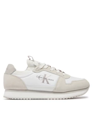 Calvin Klein Jeans Sneakersy Runner Sock Lace Up YM0YM00553 Biały