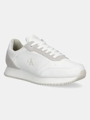 Calvin Klein Jeans sneakersy RUNNER SOCK LACEUP MG CANVAS męskie kolor biały YM0YM01217