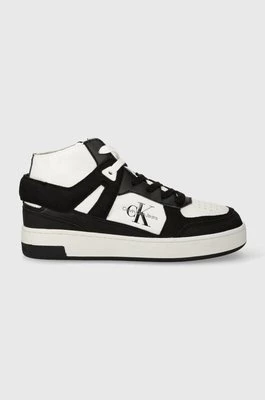 Calvin Klein Jeans sneakersy skórzane BASKET CUPSOLE HIGH MIX ML FAD kolor czarny YW0YW01300