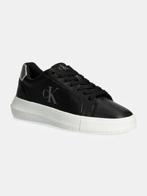 Zdjęcie produktu Calvin Klein Jeans sneakersy skórzane CHUNKY CUPSOLE LACEUP LTH kolor czarny YW0YW01687