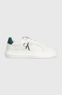 Calvin Klein Jeans sneakersy skórzane CHUNKY CUPSOLE LACEUP LTH MIX kolor biały YM0YM00775