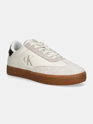 Calvin Klein Jeans sneakersy skórzane CLASSIC CUPSOLE LOW kolor beżowy YM0YM01272