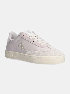 Calvin Klein Jeans sneakersy skórzane CLASSIC CUPSOLE LOW MG MIX kolor beżowy YW0YW01611