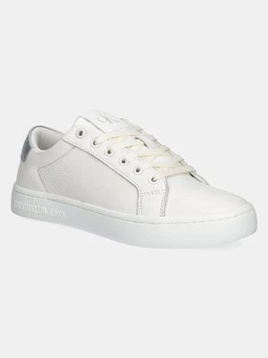 Calvin Klein Jeans sneakersy skórzane CLASSIC CUPSOLE LOW OHB kolor biały YW0YW01799