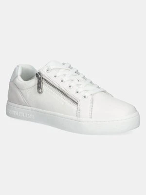 Calvin Klein Jeans sneakersy skórzane CLASSIC CUPSOLE ZIP LOW IN kolor biały YM0YM01254