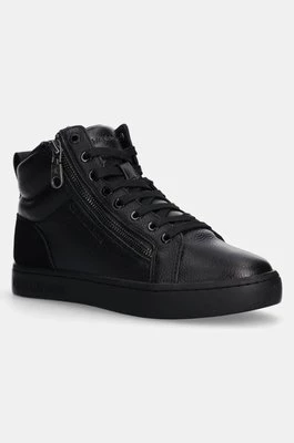 Calvin Klein Jeans sneakersy skórzane CLASSIC CUPSOLE ZIP MID IN kolor czarny YM0YM01156