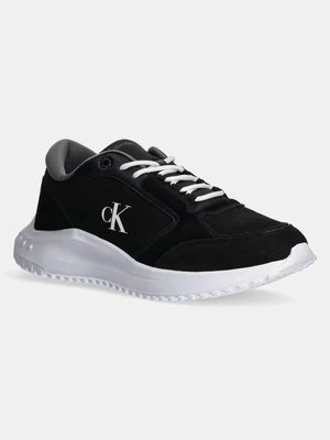 Calvin Klein Jeans sneakersy skórzane EVA RUNNER LOW MG WMM kolor czarny YM0YM01145