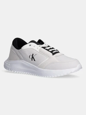 Zdjęcie produktu Calvin Klein Jeans sneakersy skórzane EVA RUNNER LOW MG WMM kolor szary YM0YM01145