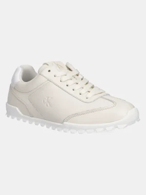 Calvin Klein Jeans sneakersy skórzane LOW PROFILE RUNNER damskie kolor beżowy YW0YW01751