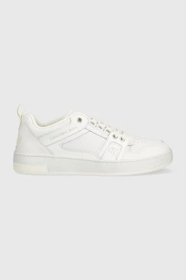 Calvin Klein Jeans sneakersy skórzane YM0YM00575 BASKET CUPSOLE R LTH-TPU INSERT kolor biały