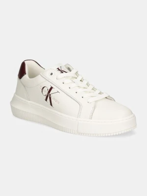 Calvin Klein Jeans sneakersy skórzane YW0YW00823 CHUNKY CUPSOLE MONOLOGO W kolor biały YW0YW00823