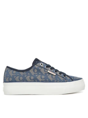 Calvin Klein Jeans Sneakersy Vulc Flatf Jacquard YW0YW01965 Granatowy