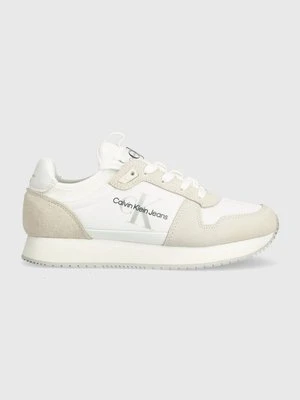 Calvin Klein Jeans sneakersy YW0YW00840 RUNNER SOCK LACEUP NY-LTH W kolor beżowy YW0YW00840