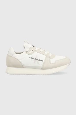 Calvin Klein Jeans sneakersy YW0YW00840 RUNNER SOCK LACEUP NY-LTH W kolor biały YW0YW00840