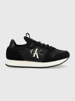 Calvin Klein Jeans sneakersy YW0YW00840 RUNNER SOCK LACEUP NY-LTH W kolor czarny YW0YW00840