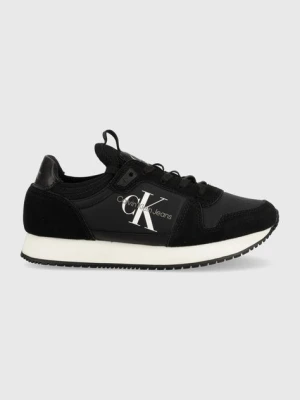 Calvin Klein Jeans sneakersy YW0YW00840 RUNNER SOCK LACEUP NY-LTH W kolor czarny YW0YW00840