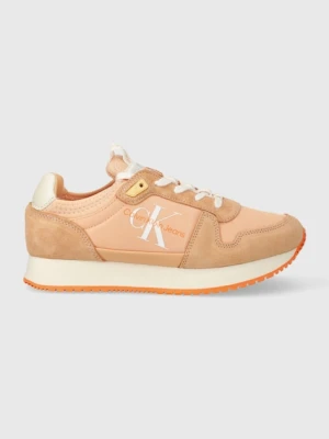 Calvin Klein Jeans sneakersy YW0YW00840 RUNNER SOCK LACEUP NY-LTH W kolor pomarańczowy YW0YW00840