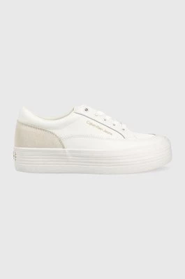 Calvin Klein Jeans sneakersy YW0YW00864 VULC FLATF LOW CUT MIX MATERIAL kolor biały