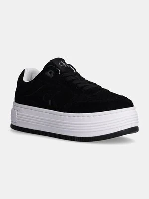 Calvin Klein Jeans sneakersy zamszowe BOLD PLATF LACEUP LOW MG SUEDE kolor czarny YW0YW01575