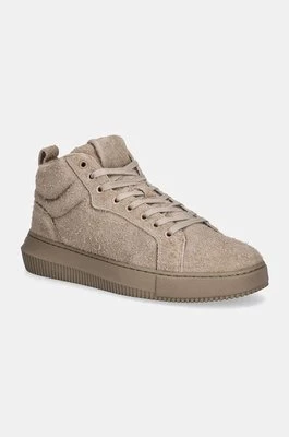 Calvin Klein Jeans sneakersy zamszowe CHUNKY CUPSOLE HIGH SUEDE kolor beżowy YM0YM01128