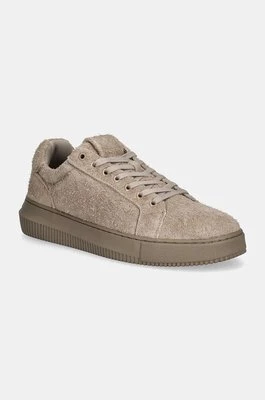 Calvin Klein Jeans sneakersy zamszowe CHUNKY CUPSOLE LOW SUEDE kolor beżowy YM0YM01121