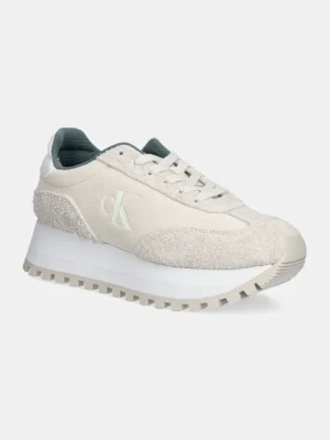 Zdjęcie produktu Calvin Klein Jeans sneakersy zamszowe RUNNER LACEUP ML SUEDE kolor beżowy YW0YW01574