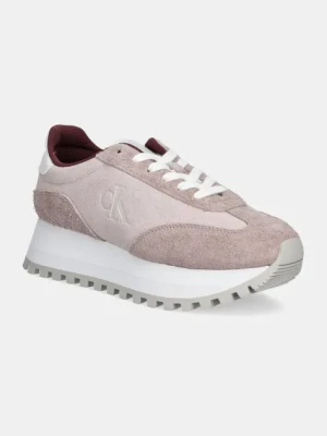 Calvin Klein Jeans sneakersy zamszowe RUNNER LACEUP ML SUEDE kolor różowy YW0YW01574