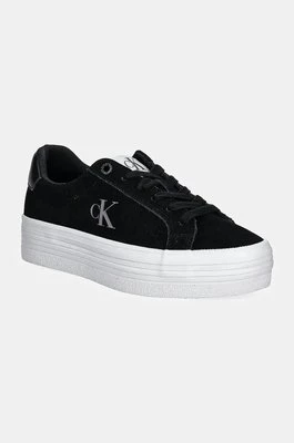 Calvin Klein Jeans sneakersy zamszowe VULC FLATFORM LACEUP LOW MG S kolor czarny YW0YW01576