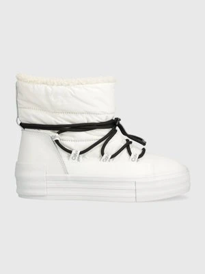 Calvin Klein Jeans śniegowce BOLD VULC FLATF SNOW BOOT WN kolor biały YW0YW01181