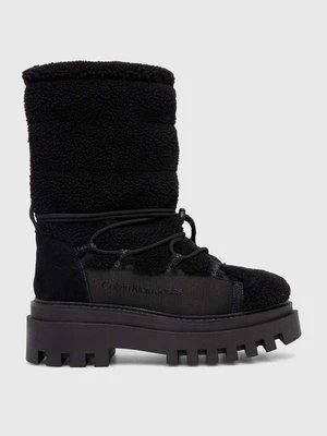 Calvin Klein Jeans śniegowce FLATFORM SNOW BOOT SHERPA WN kolor czarny YW0YW01195