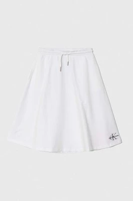 Calvin Klein Jeans spódnica dziecięca kolor biały mini rozkloszowana