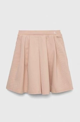 Calvin Klein Jeans spódnica dziecięca kolor różowy mini rozkloszowana