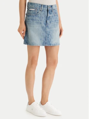 Calvin Klein Jeans Spódnica jeansowa 90S Mini  LV147F679G Niebieski Regular Fit