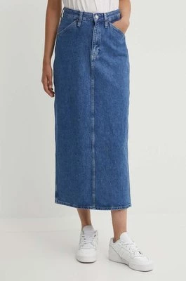 Calvin Klein Jeans spódnica jeansowa kolor niebieski maxi prosta J20J223680