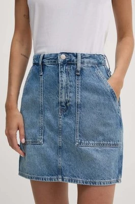Calvin Klein Jeans spódnica jeansowa kolor niebieski mini ołówkowa J20J223681